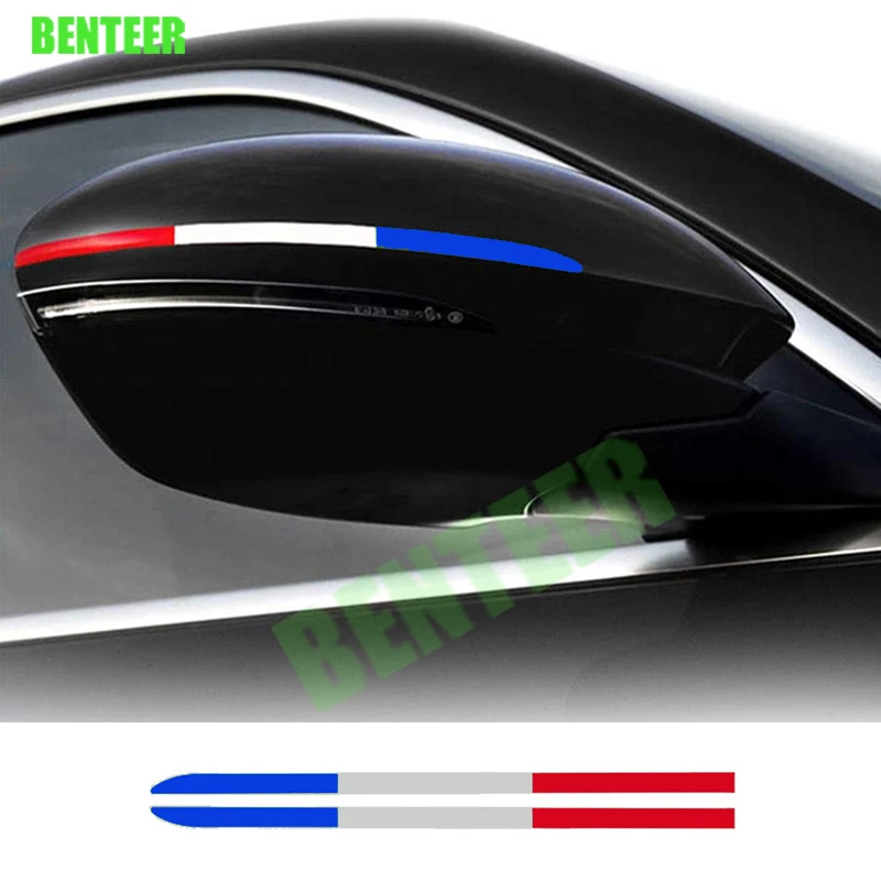 2X Car Rearview Mirror Flag Sticker Decal For Renault Duster Zoe Clio Koleos Kangoo Trafic Kwid Espace Master Symbol Twingo