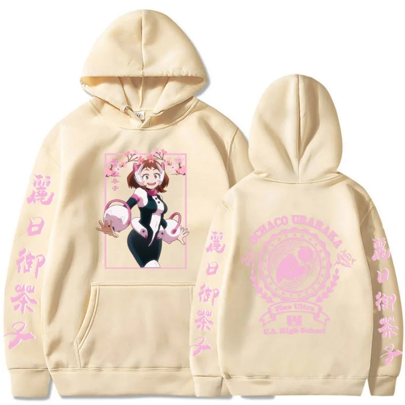 Anime My Hero Academia Ochaco Uraraka Graphic Print Hooded Plus Size Hoodie Women Sweatshirts Harajuku Female Pullover Clothing