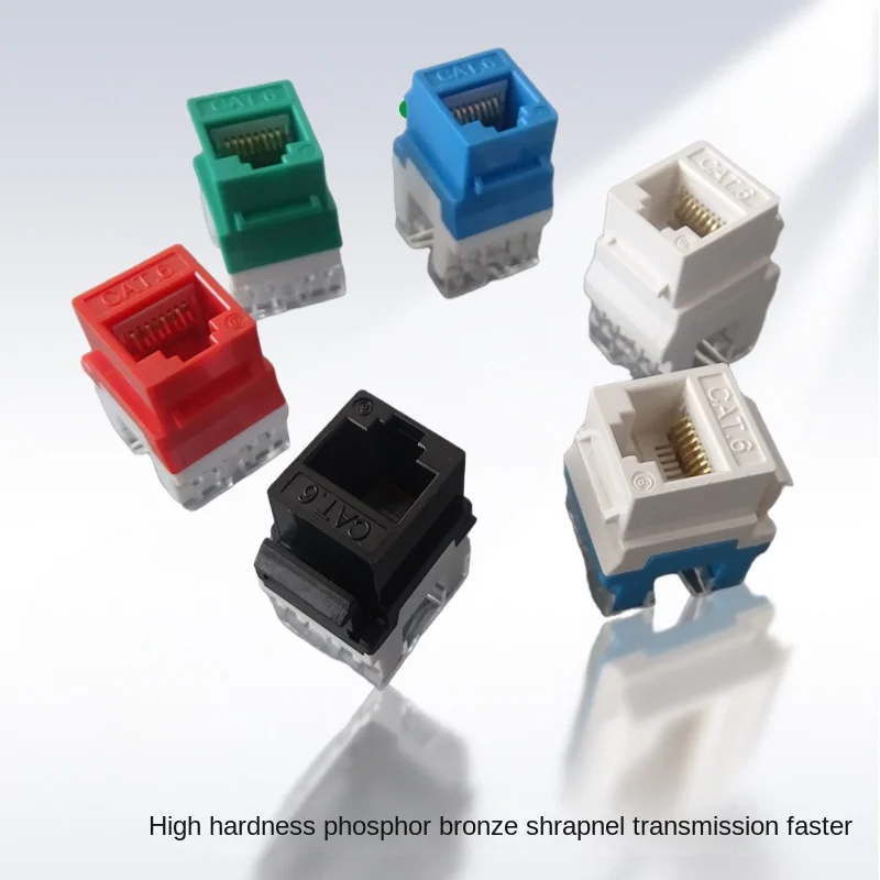 Rj45 Connector Klasse 6 180 Graden Netwerkmodule Met Haak (10 Stuks)