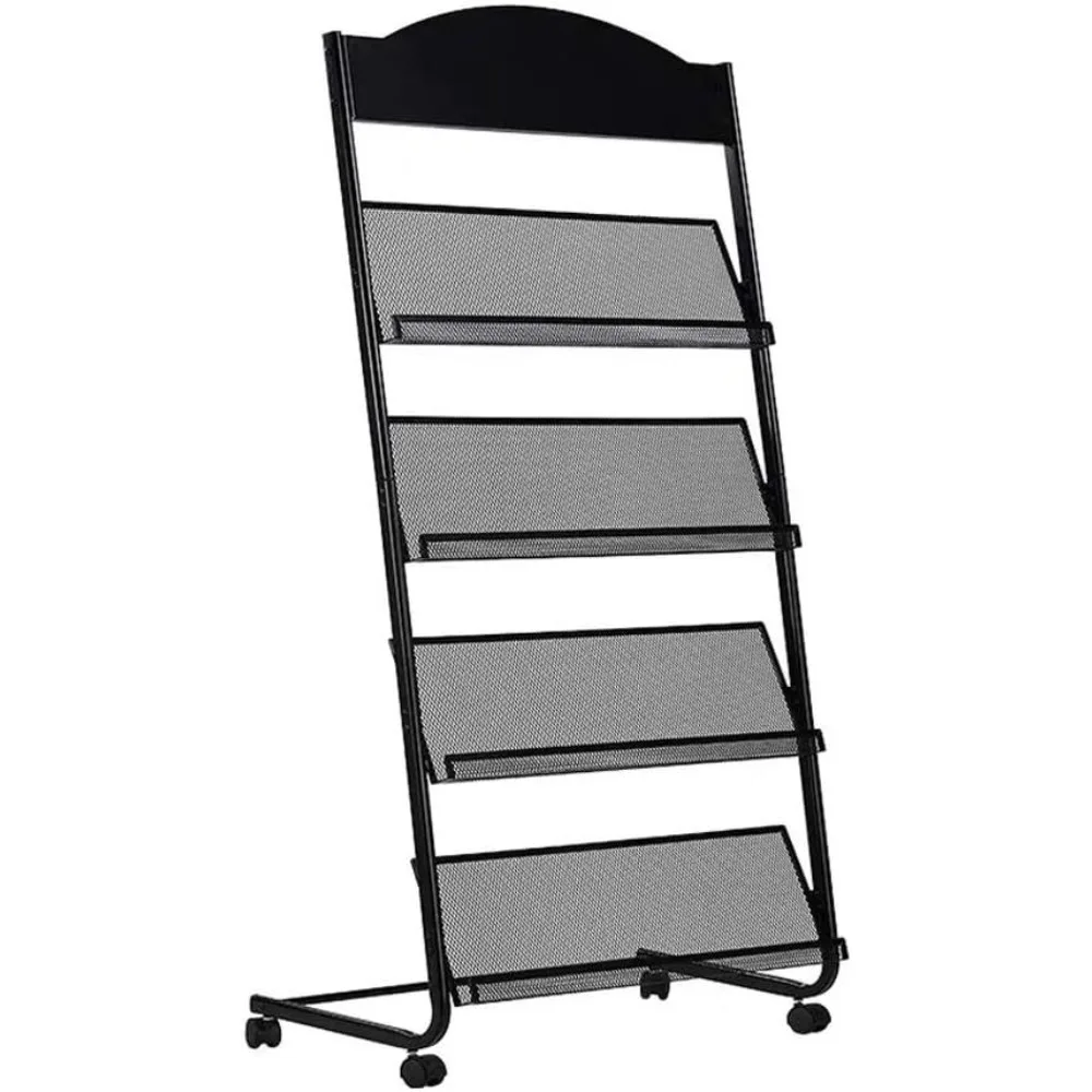 

Brochure Stand Magazine Rack, Detachable Brochure Display Stand, 4 Pockets Magazine Holder Newspaper Stand, Black