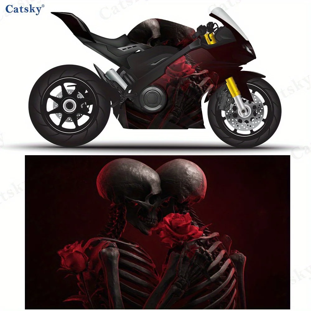 

Romantic Double Skul Motorcycle films PVC films for motorcycle customization durable adhesive stickers