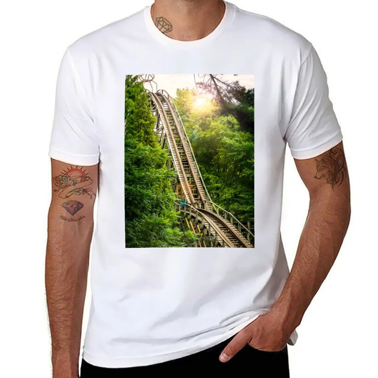 

Phoenix Roller Coaster, Knoebels T-Shirt mens graphic t shirts man t shirt heavy cotton T-Shirt