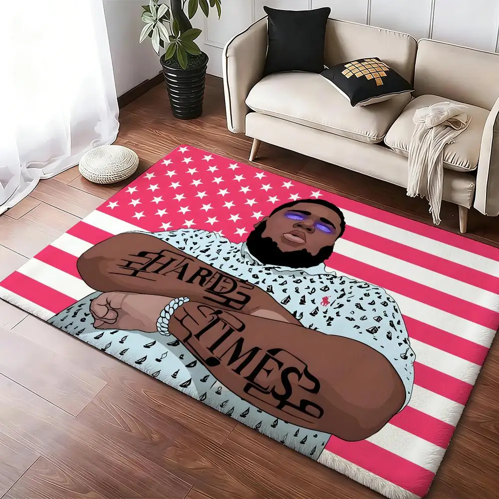 Singer Rod Wave Floor Mat Soft Thickened Absorbent Non-Slip Bedroom Living Room Door Mat Home Decor Flannel Rugs