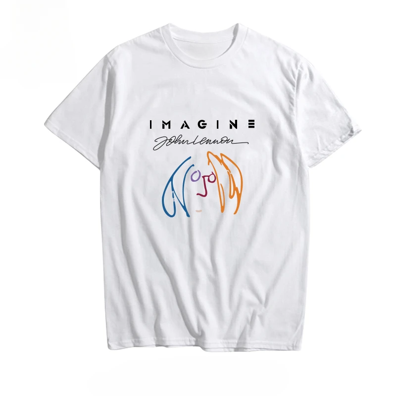 

2025 John Lennon T-shirt with The Same Clothes The First Band Rock Short Sleeve Men's Cotton Custom Music Summer