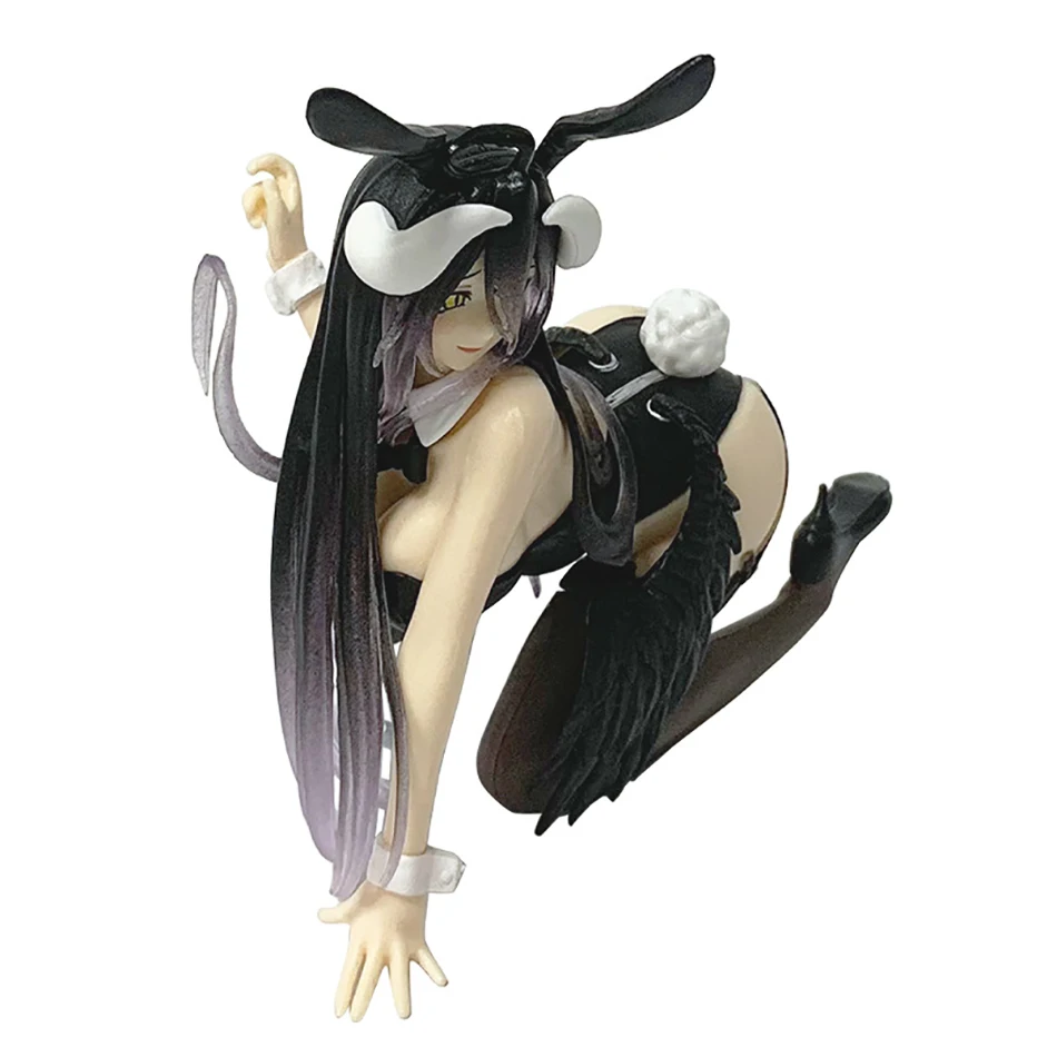 11CM Anime OVERLORD Figurka Albedo Króliczek Kucająca Model Anime Zabawki Prezenty Kolekcja Dekoracja Ozdoby PVC