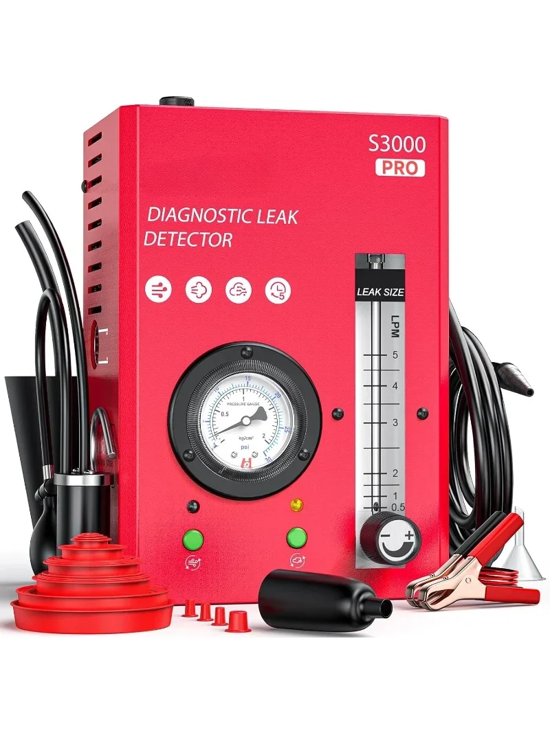 

S3000 PRO Automotive Smoke Machine with Built-in Air Pump and Pressure Gauge. Professional Vehicle Leak Diagnostic Detector