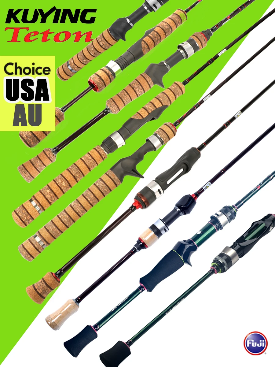 CHOICE USA & AU KUYING TETON 1-3lb 2-4lb 3-8lb Fishing Rod Lure Cane Spinning Casting FUJI Carbon Steam UL L SUL