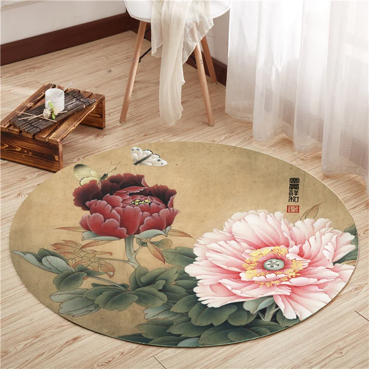 Rug Chinese Style round Carpet Yoga Mat Rugs Alfombra Area Rug for Living Room area rug large  circle rug  living room decor