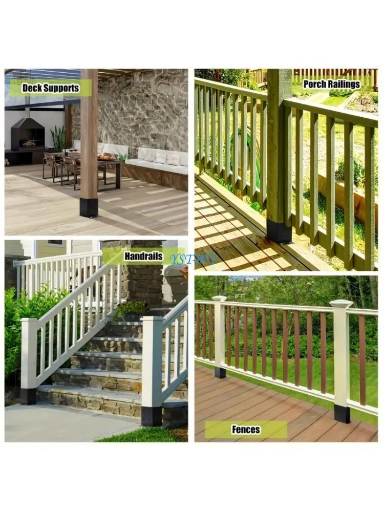 E15A Strong Metal Railing Post Bottom For Patio Porch Fence Installation