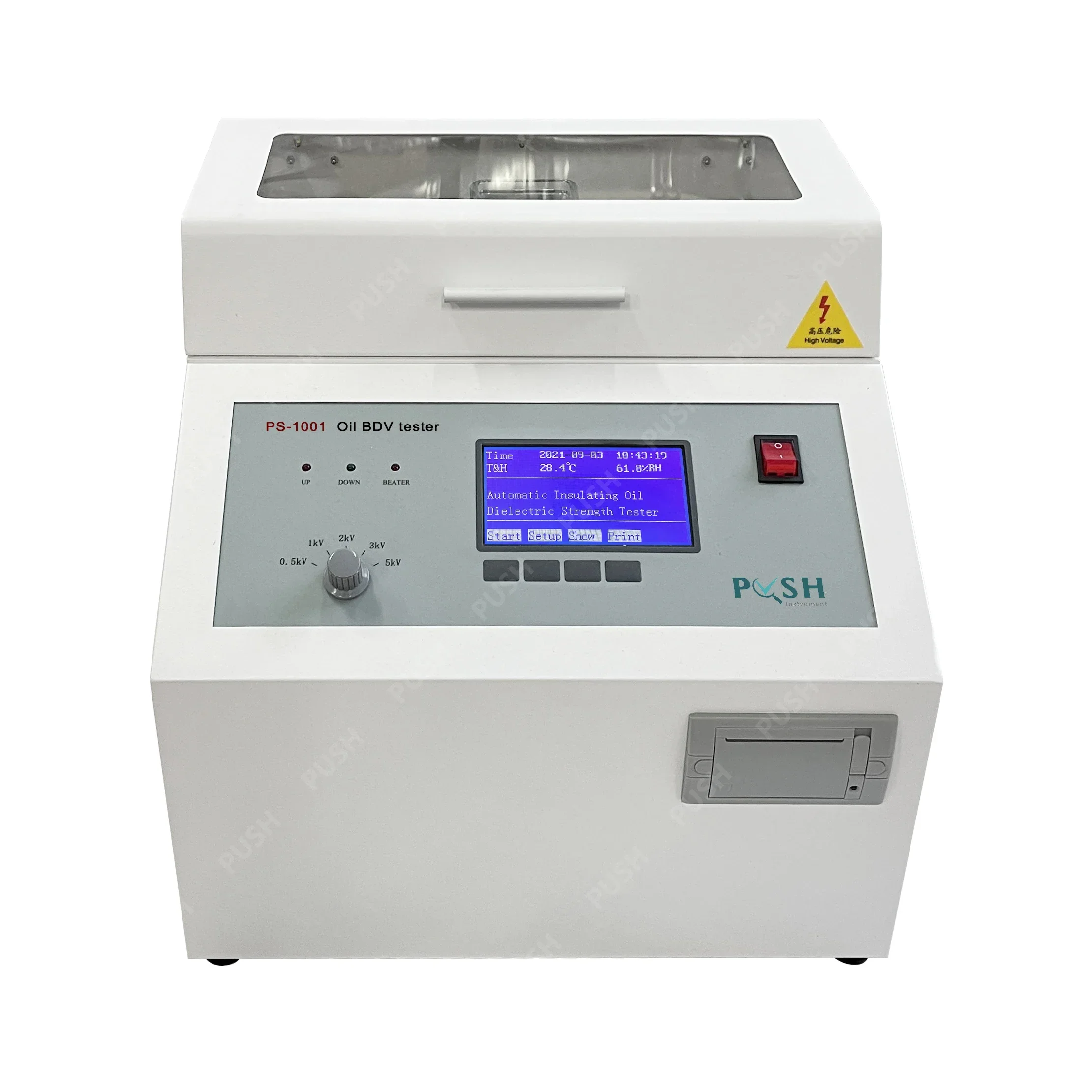 PUSH electrical PS-1001 100kv 80kv astm d1816 astm d877 transformer Oil dielectric strength tester oil bdv tester