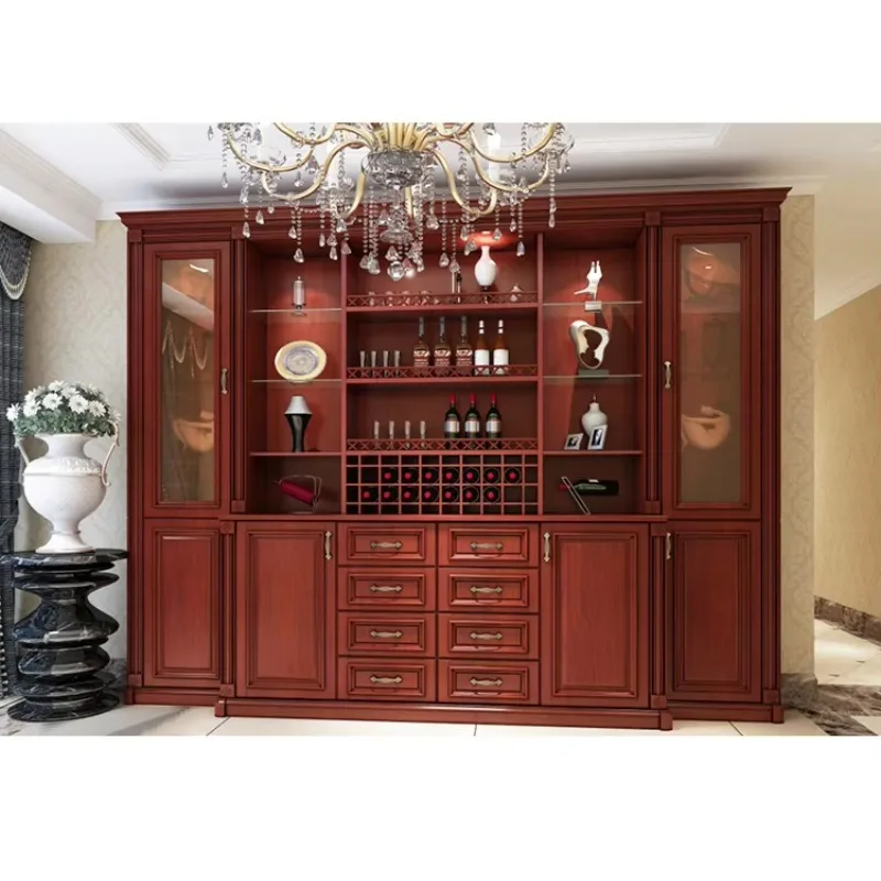 

New Particle Board Furniture Antique PVC Wine Bar Cabinet