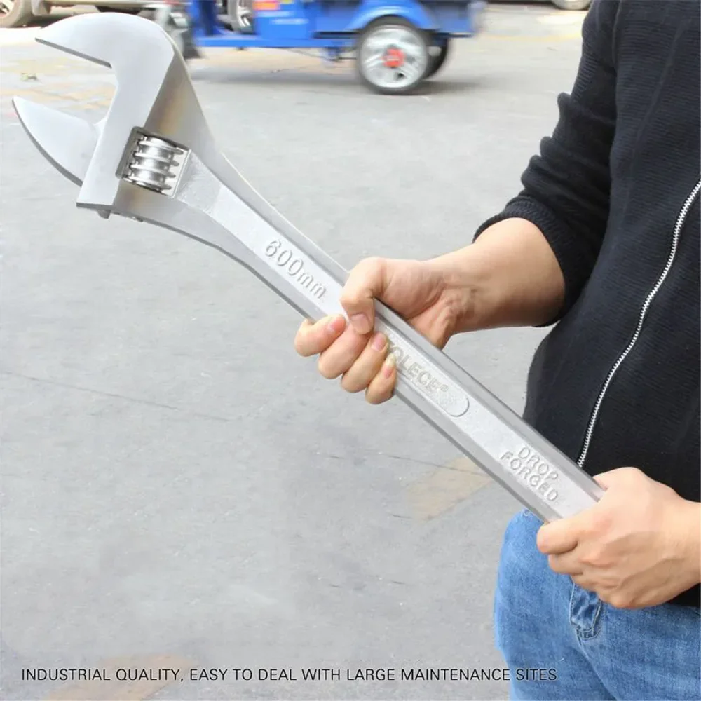 2024 New 18/24 Inch Adjustable Jumbo Wrench Drop Forged Chrome Plated for Car Repair Plumbing Tools