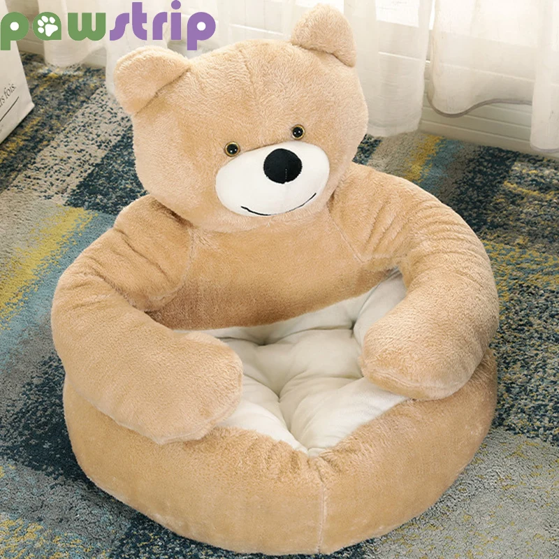 

Super Soft Dog Bed Winter Warm Cute Bear Hug Cat Sleeping Mat Semi-closed Puppy Kitten Plush Nest Cushion Dog Sofa Pet Supplies