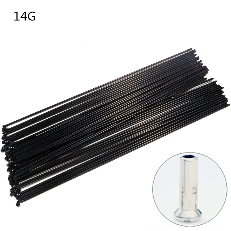 

36pcs/lot 14G Bicycle Spokes With Nipples 186mm-294mm 45#Steel MTB Bicycle E-Bike Wheel Spokes