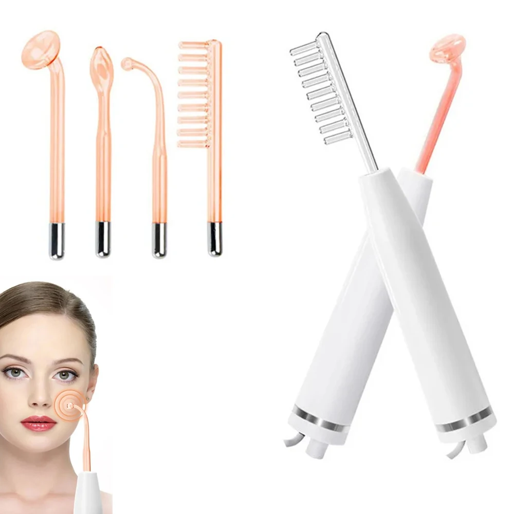 High Frequency Electrode Rod Microcurrent Beauty Device With Neon Lights Electroacupuncture For Facial Wrinkle Resistance Acne