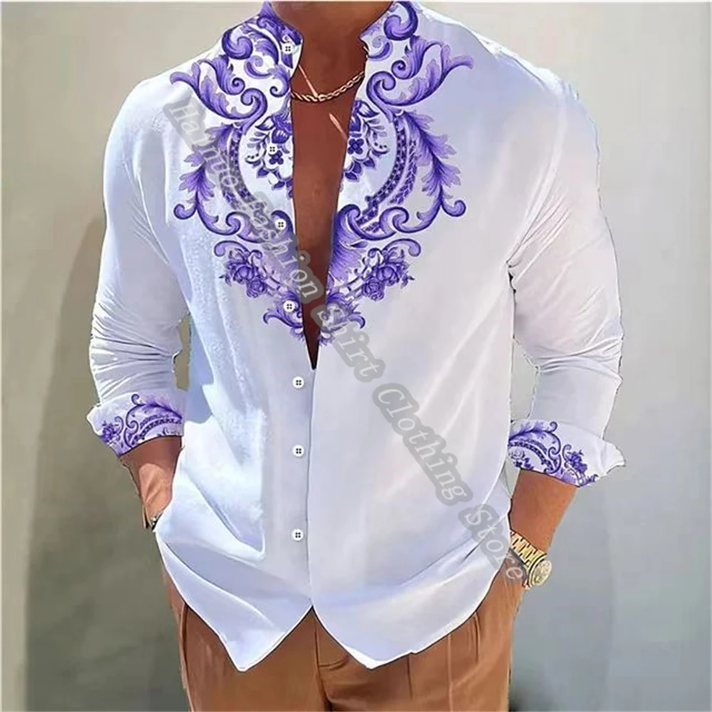 

Men's Long Sleeved Shirt 3D Prints Gradient Graphic Casual Long Sleeve Tops For Autumn Fashion Men's clothing Streetwear