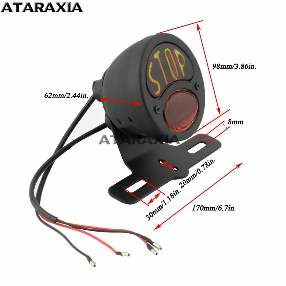 Retro Old School Universal Motorcycle Tail lights Rear License Bracket Taillight For Harley Chopper Bobber Vintage Stop Light