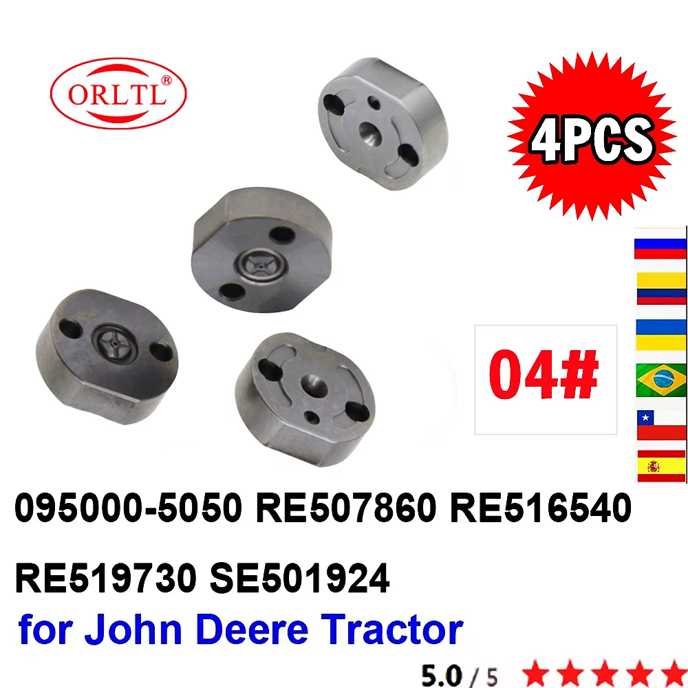 

4PCS ORLTL NEW 095000-5050 Diesel Engine Parts Valve Plate 04# FOR John Deere Tractor RE507860 RE516540 RE519730 SE501924