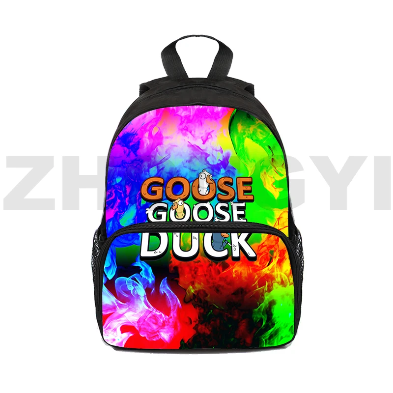 Korean Version College Style Goose Goose Duck 3D Backpacks Vintage Laptop Backpack Study Boy Schoolbags 16 Inch Crossbody Bag image 4