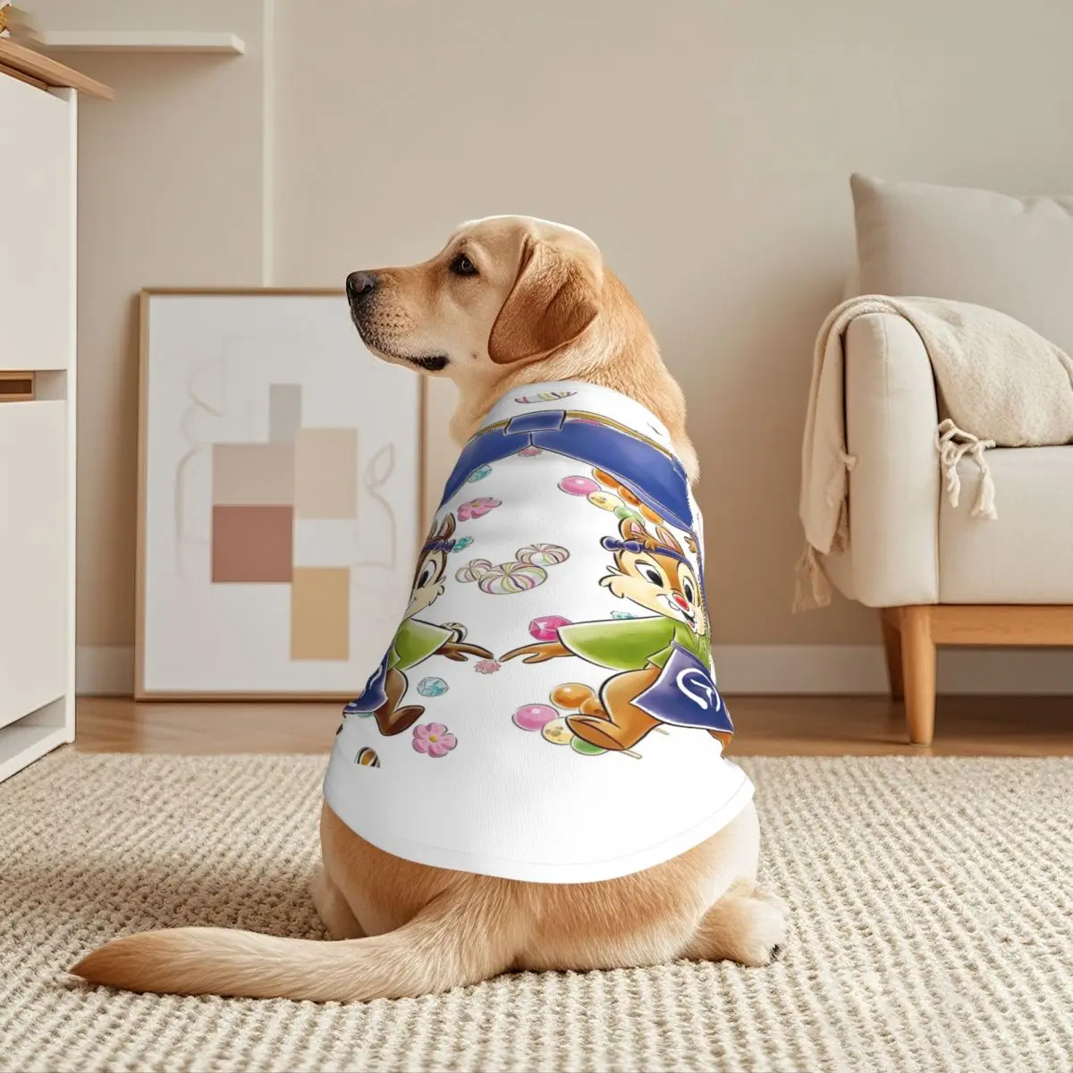 مخصص مضحك الكرتون رقاقة وديل سترات الحيوانات الأليفة جرو سترة للحيوانات الأليفة الكبيرة شبكة ملابس الحيوانات الأليفة زي الإمدادات #1