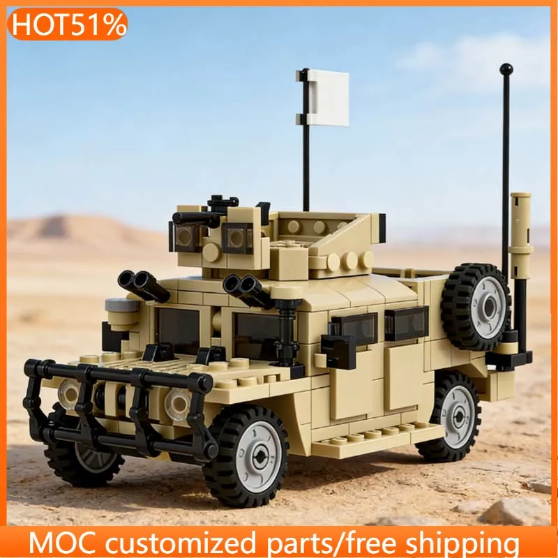 

286 деталей: Бронированная машина M1165A1 (MOC), модульный конструктор, популярная развивающая игрушка-конструктор, подарок на Рождество