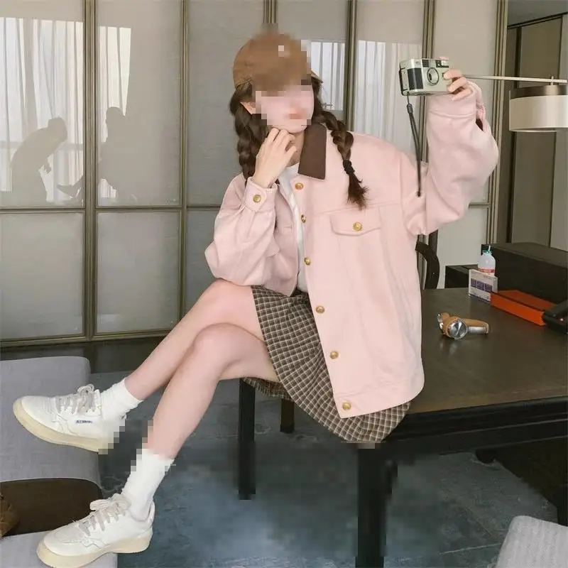 Sweet Temperament Girl's New Jacket Fashionable Trend Women's Loose Casual Jacket Retro Cardigan Youth Tops Comfortable Cute