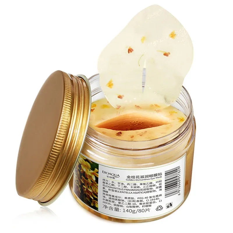 BIOAQUA Gold Osmanthus Eye Mask Eye Patches Remove Dark Circles Eye Bag Collagen Gel Protein Sleep Patche Eye Care