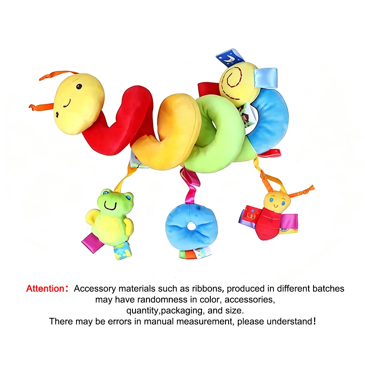 Caterpillar Baby-Kinderwagen-Spiralhängespielzeug für frühkindliches Lernen mit BB-Quietscher und Knisterpapier für Kinderbett, Autositz, Säuglinge 0-12 Monate – Detail 1