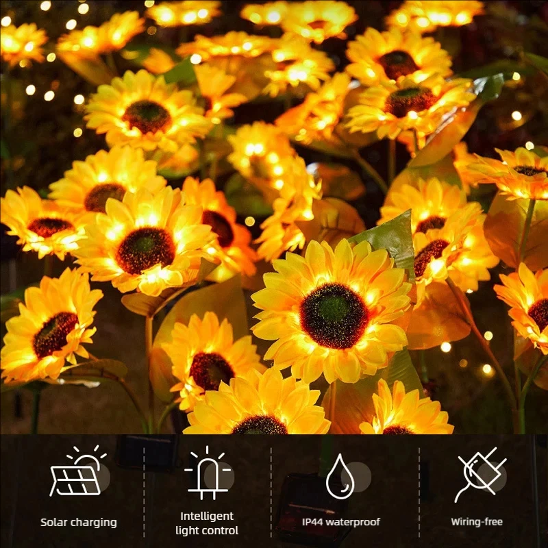 Solar Sunflower Lamp Outdoor Waterproof Courtyard Park Atmosphere Lawn Decorative Lamp