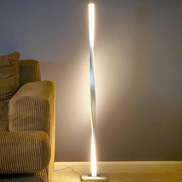 Silver line simple floor lamp LED home intelligent dimming floor lamp bedroom living room personalized lighting