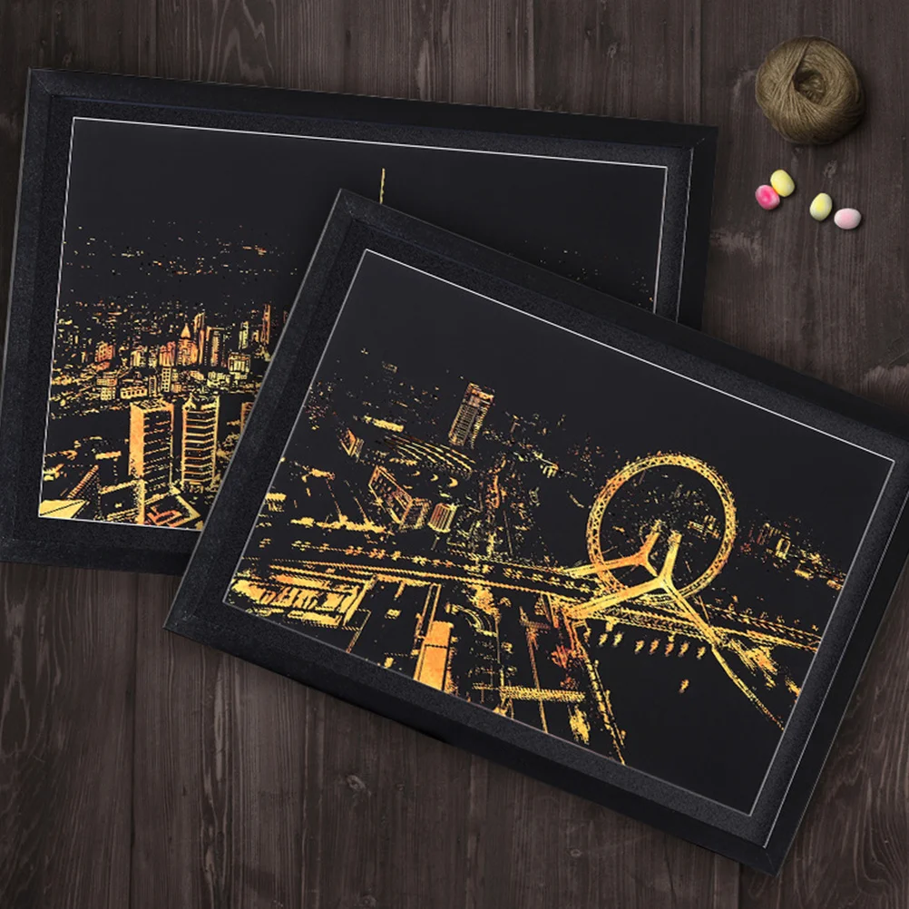 

1Pcs Scratch Painting Photo Frame Vintage Decorative Picture Frame for Home Table Photo Holder Decoration