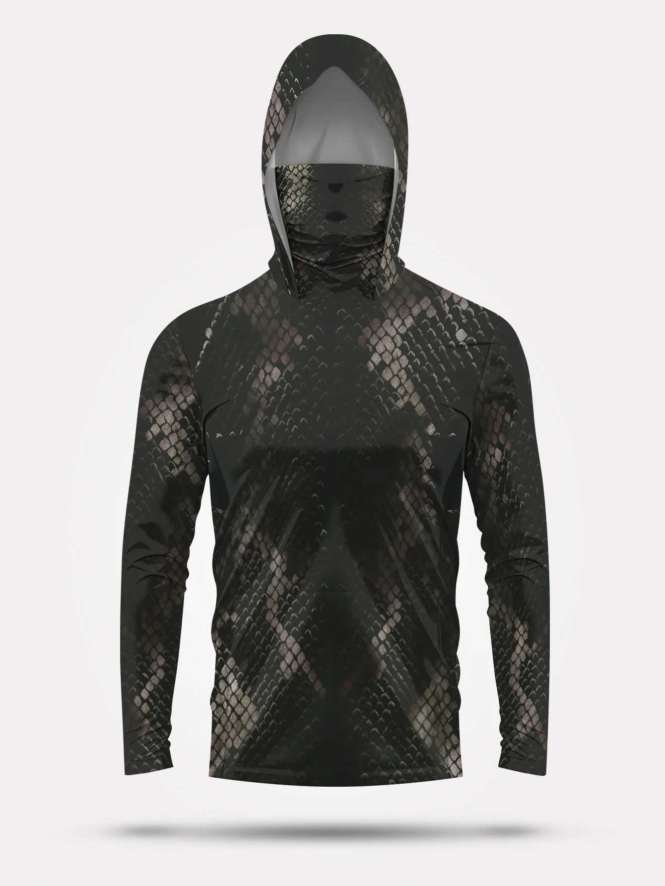 Men's Fishing Hooded Long-Sleeved Camouflage Sunscreen Breathable Anti-UV Lightweight Sweat-Resistant Fishing Shirt view 4