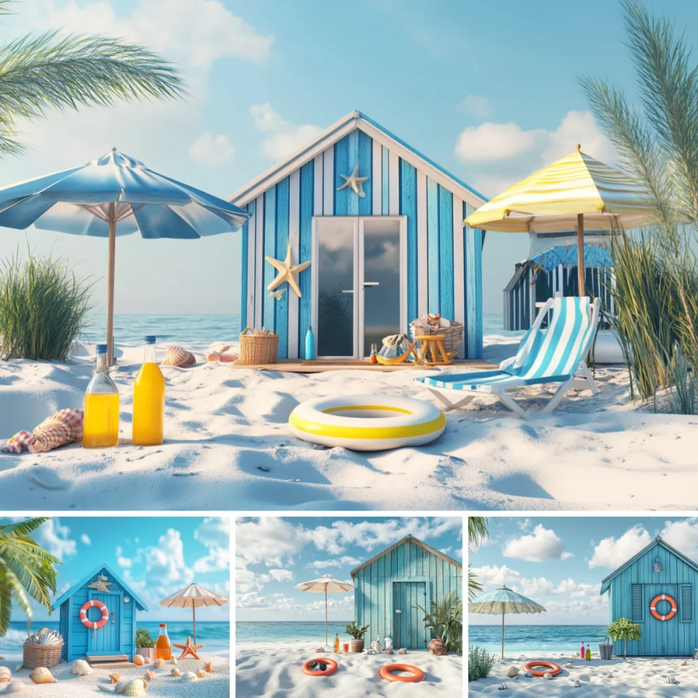 Summer Pool Party Photography Backdrop Swimming Ring Beach Summer Party Baby Kids Adult Birthday Party Holiday Photo Background