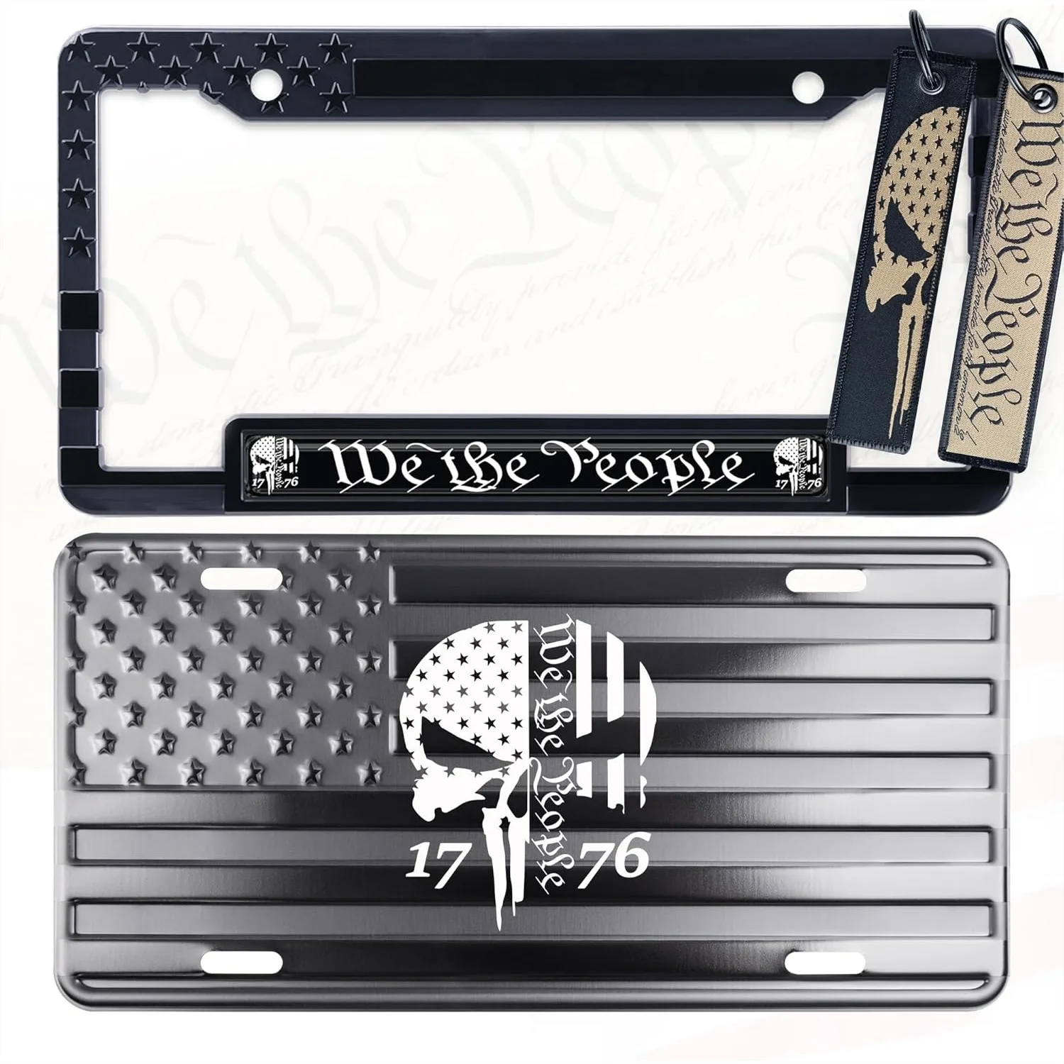 

Vanity License Plate Frame and Key Tag Set for Front Display or Wall Decor