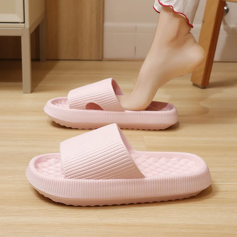 Casual Shoes Women Thick Soles Non-slip Bathroom Slippers High-quality Soft-Soled EVA Candy Color Indoor Couple Slippers