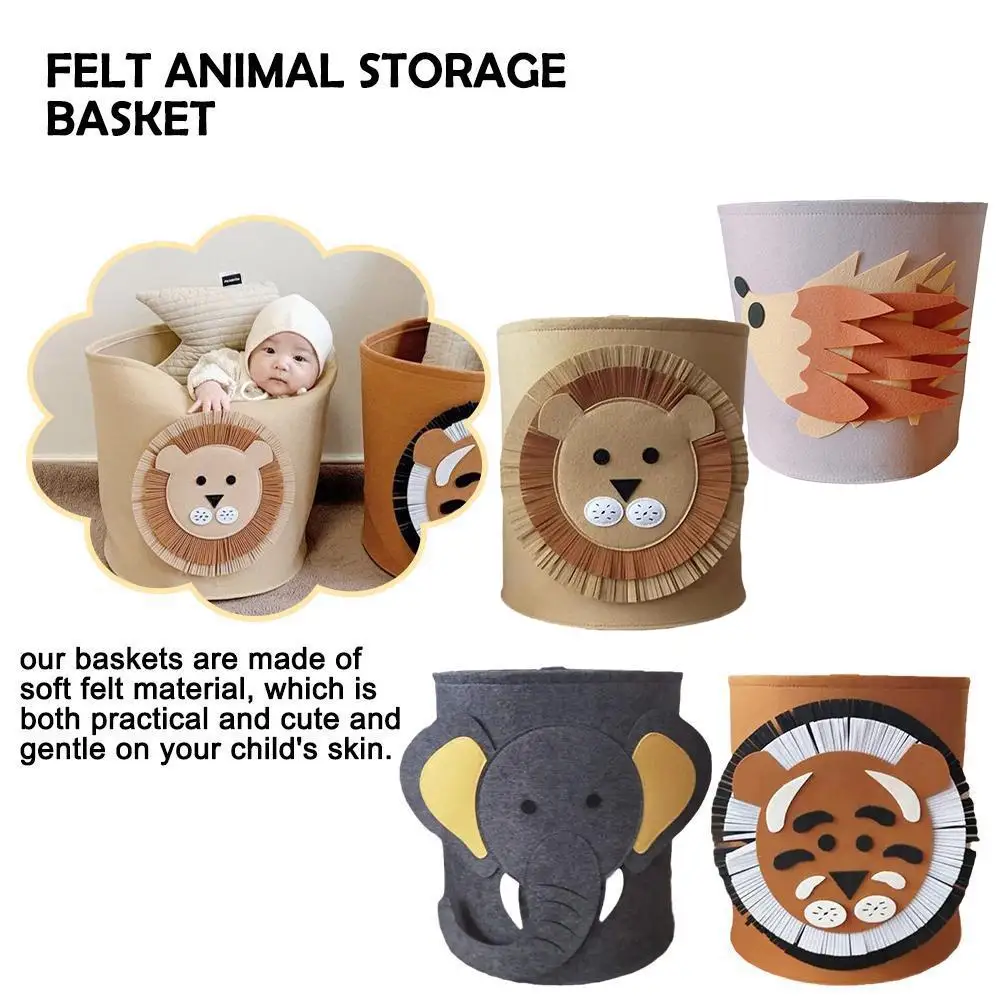 Cotton Animal Storage Basket Kids Toys Clothes Shoes Organizer Sundries Folding Storage Box Cabinet Home Basket Container