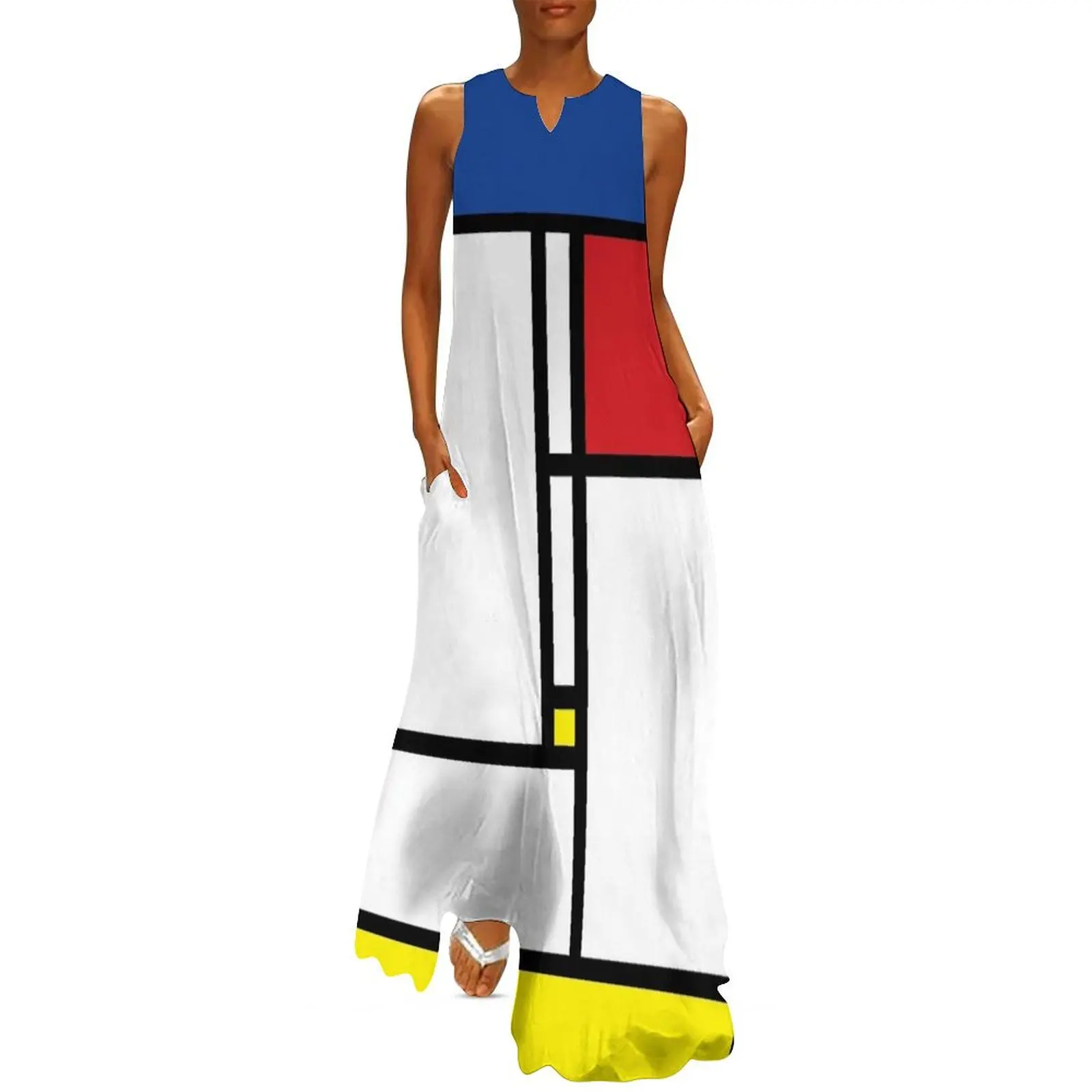 

Mondrian Minimalist De Stijl Modern Art  fatfatin Long Dress evening dresses luxury 2025 cute dress Dress for girls