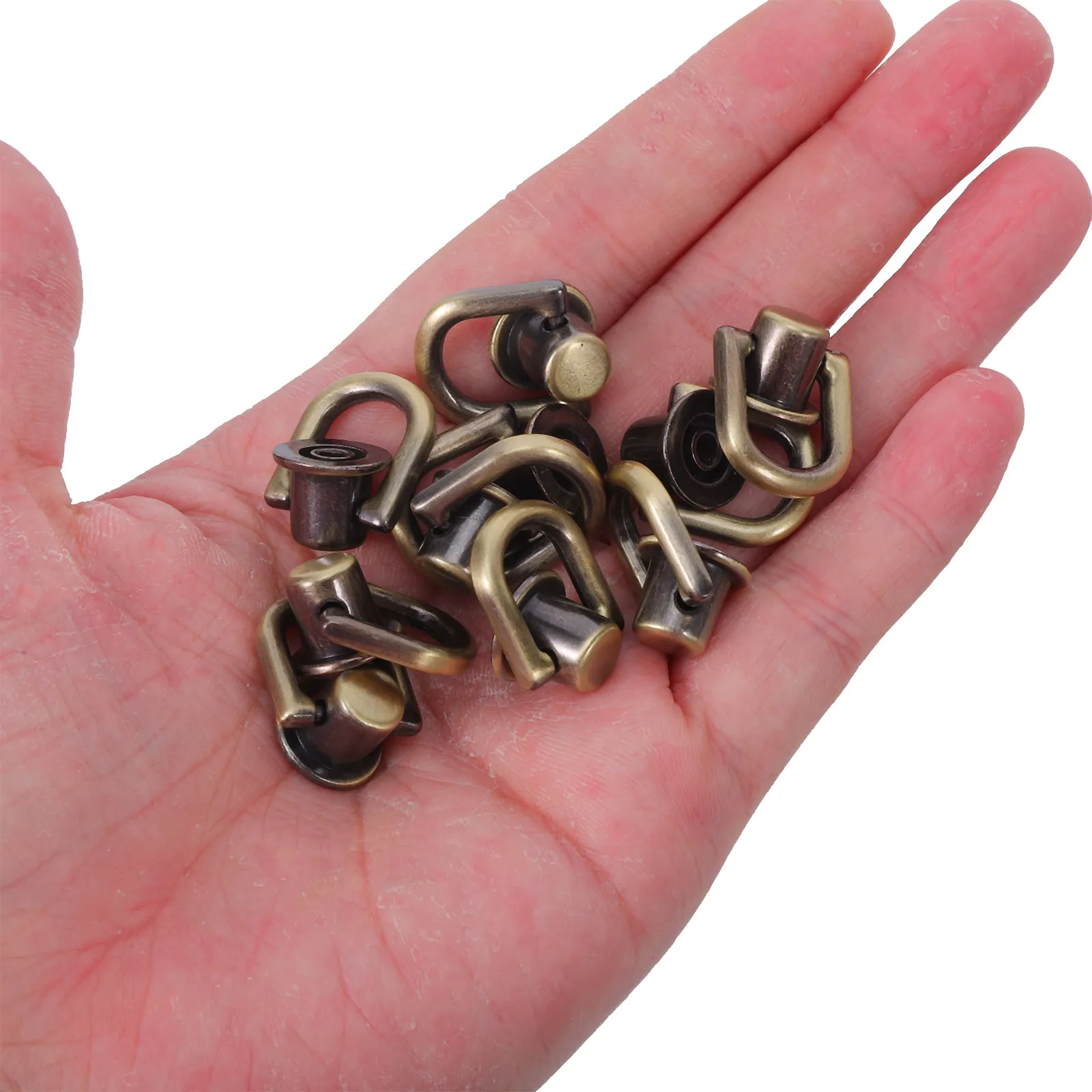 

12Pcs Zinc Alloy D Rings Rivet Buckles Sturdy Purse Hardware Accessories for Handbag Craft Bag Making Purse Straps Hardware