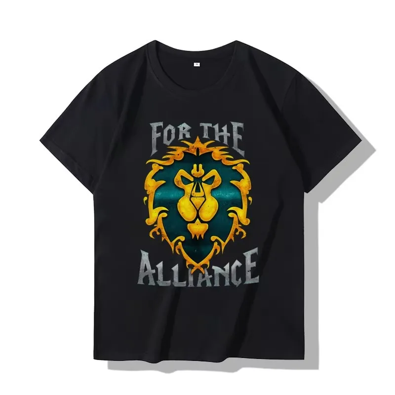 World of Warcraft for The Horde Classic Logo Graphic T-Shirt Cotton Men Women Streetwear Tee