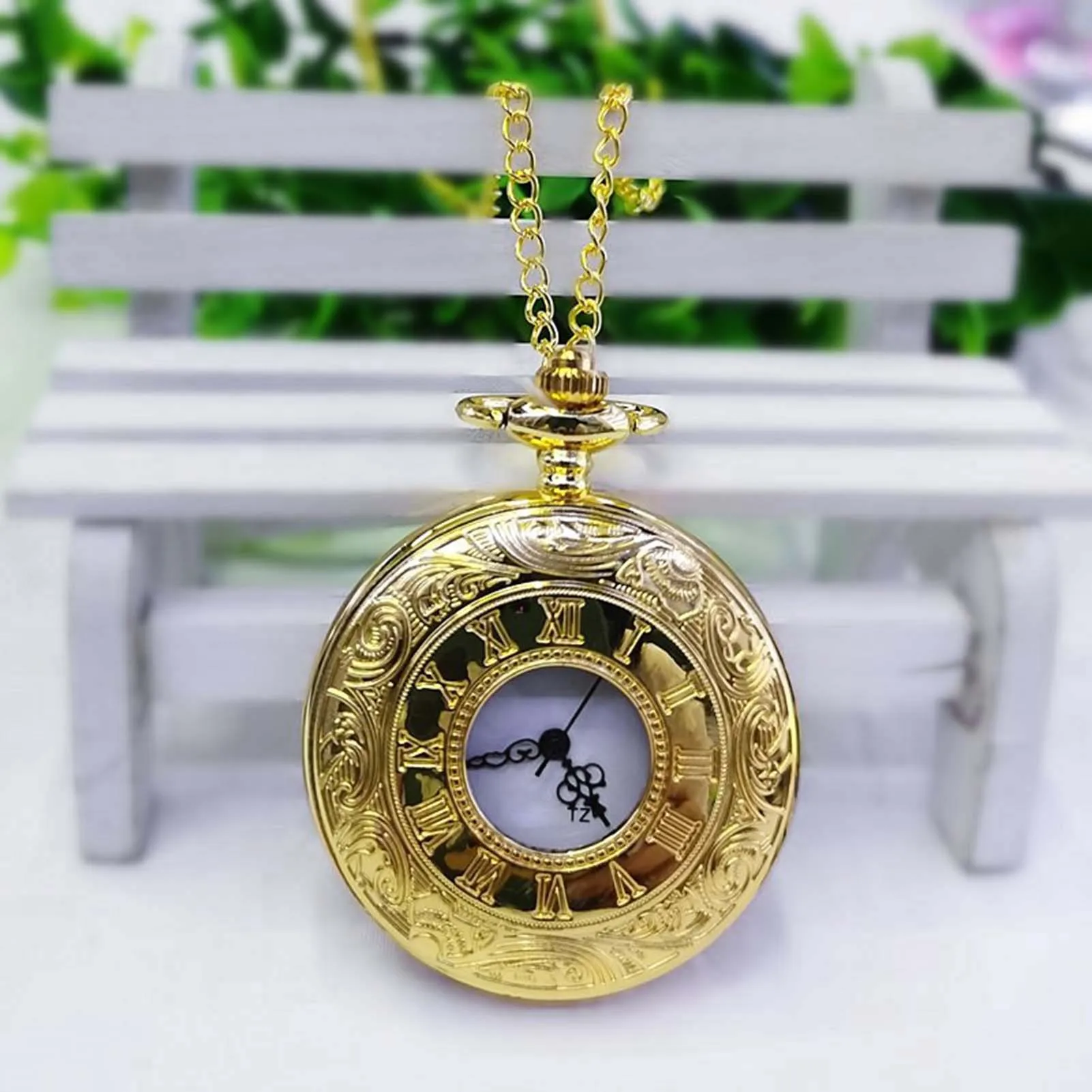 

Vintage Arabic Numerals Pendant Clock Quartz Pocket Watches with Chain Gift for New Year Valentine's Day d88