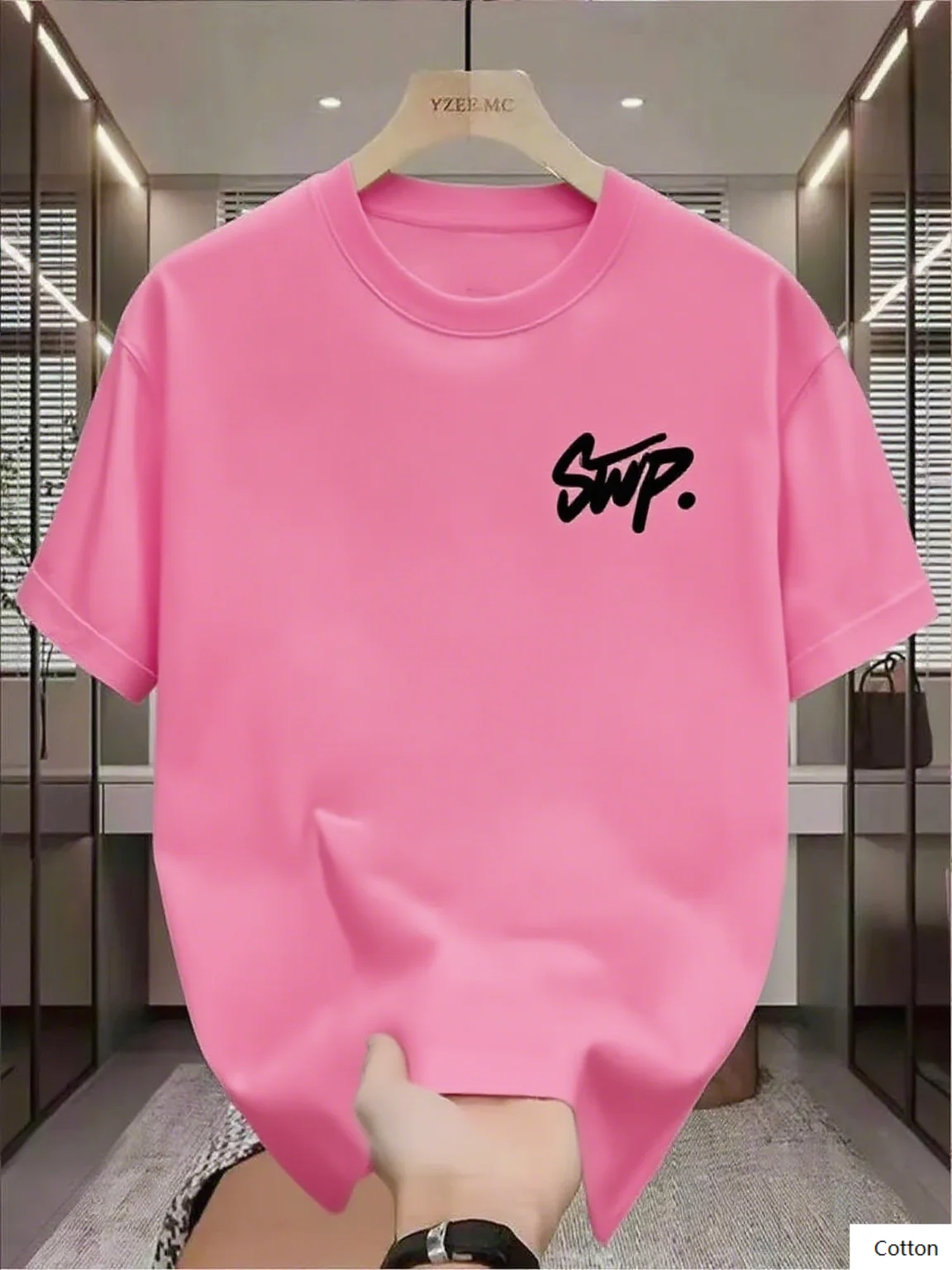 Casual Cotton T Shirt Emblazoned with The "Swp?" Logo A Versatile Piece for Your Everyday Collection. The "Swp?" Logo Print