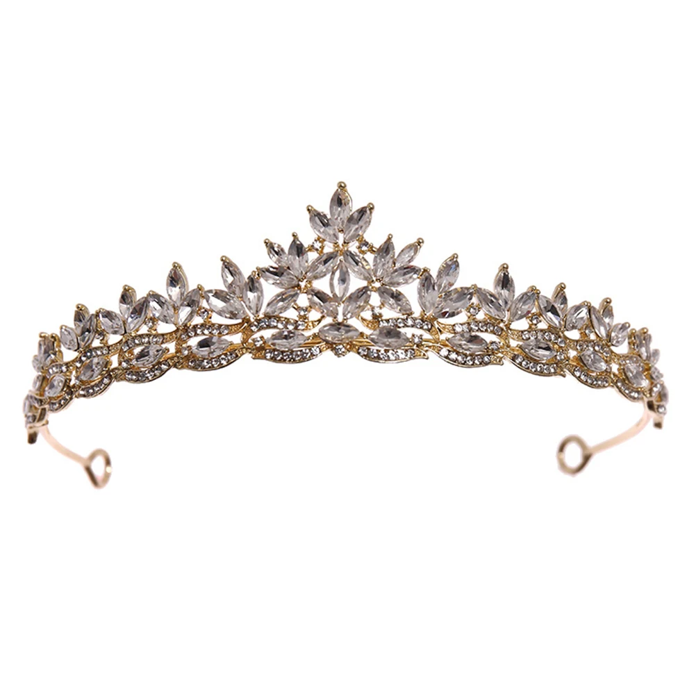 

1 шт., тиара с дизайном листьев, аксессуар для свадебного платья, элегантный свадебный головной убор, роскошные украшения для волос, вечерние, праздничный подарок, сплав цинка