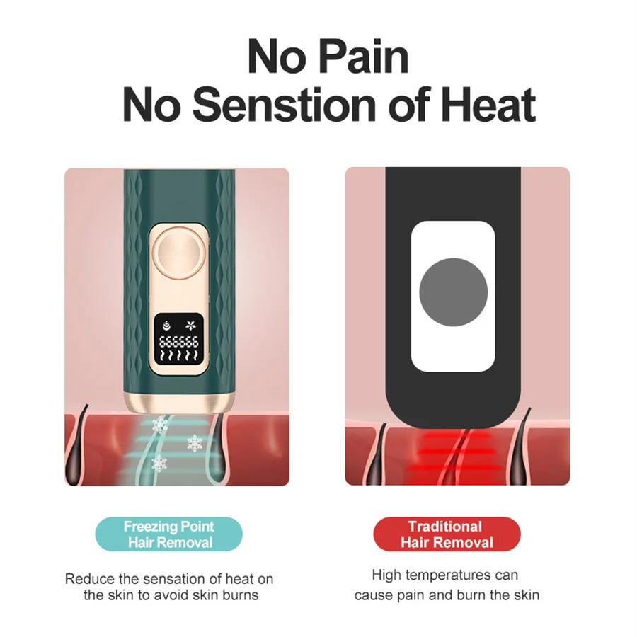 Xiaomi Youpin เลเซอร์เครื่องกำจัดขนแช่แข็ง Piont กำจัดขน IPL 990000กะพริบ Pulsed Light Depilator กำจัดขนถาวร Depilation