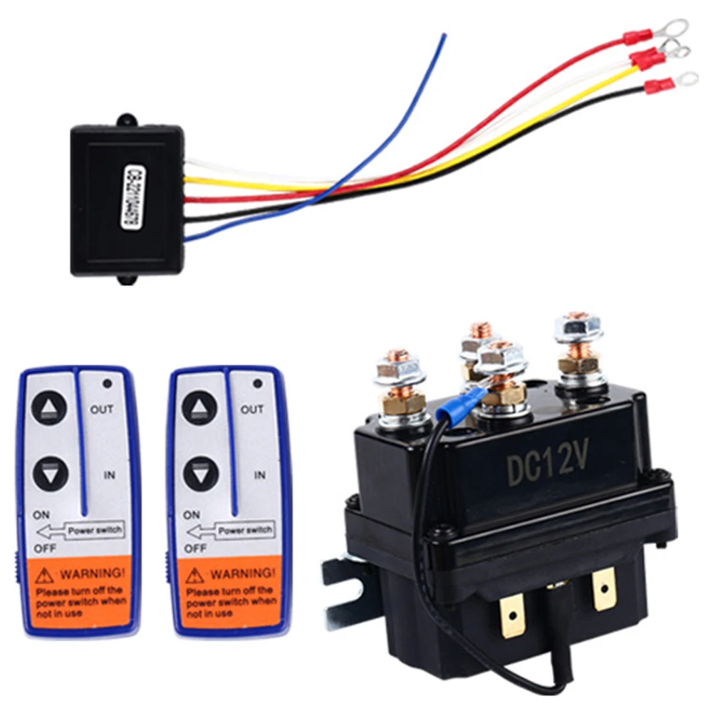 

12V 250A Winch Control Relay Winch Remote Contactor Twin Wireless Remote Recovery Remote Control Relay for Jeep Car Truck