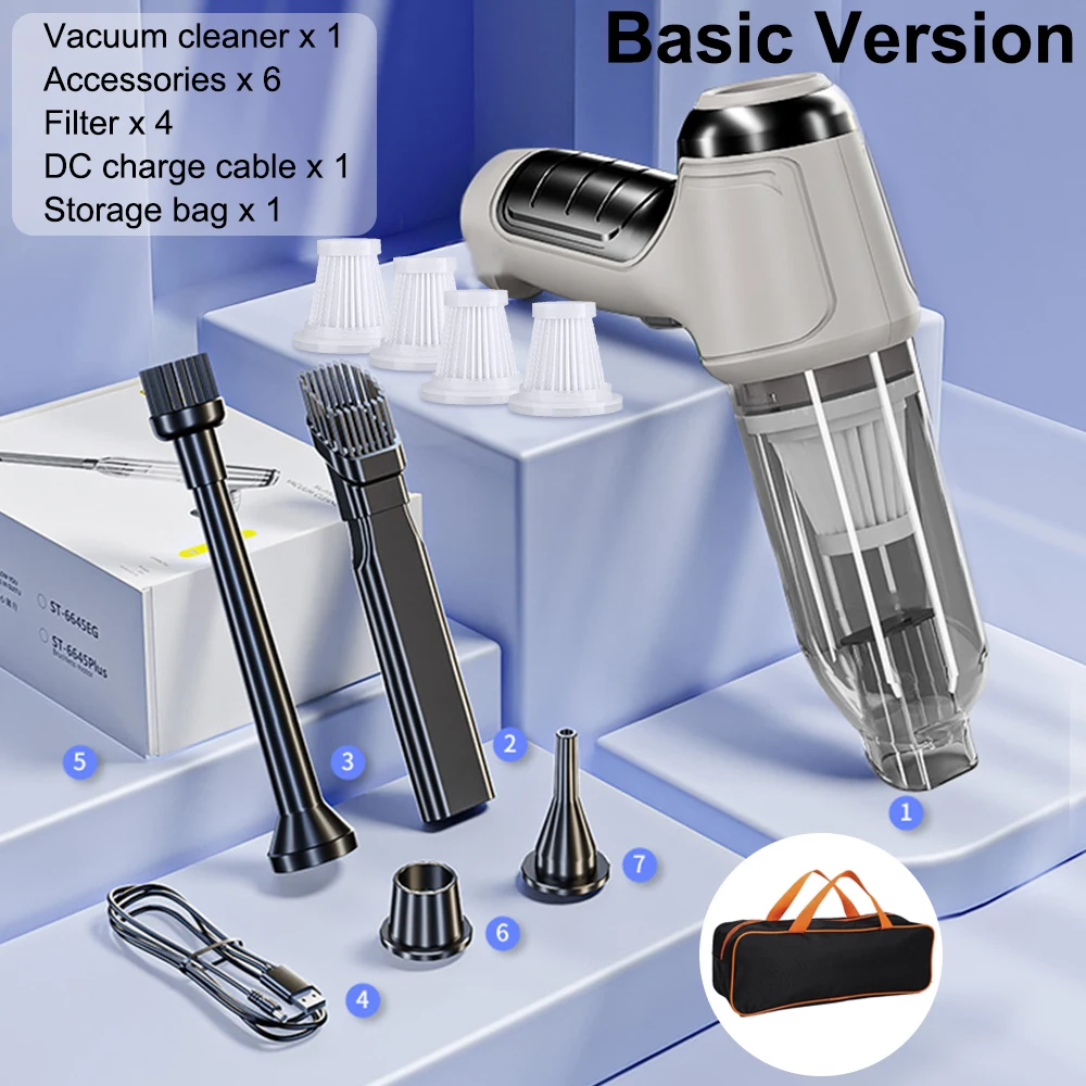 Autostofzuiger Draadloze draagbare stofzuiger 95000PA Sterke zuigkracht Handheld Mini Cleaner High Power Blower voor Car Home