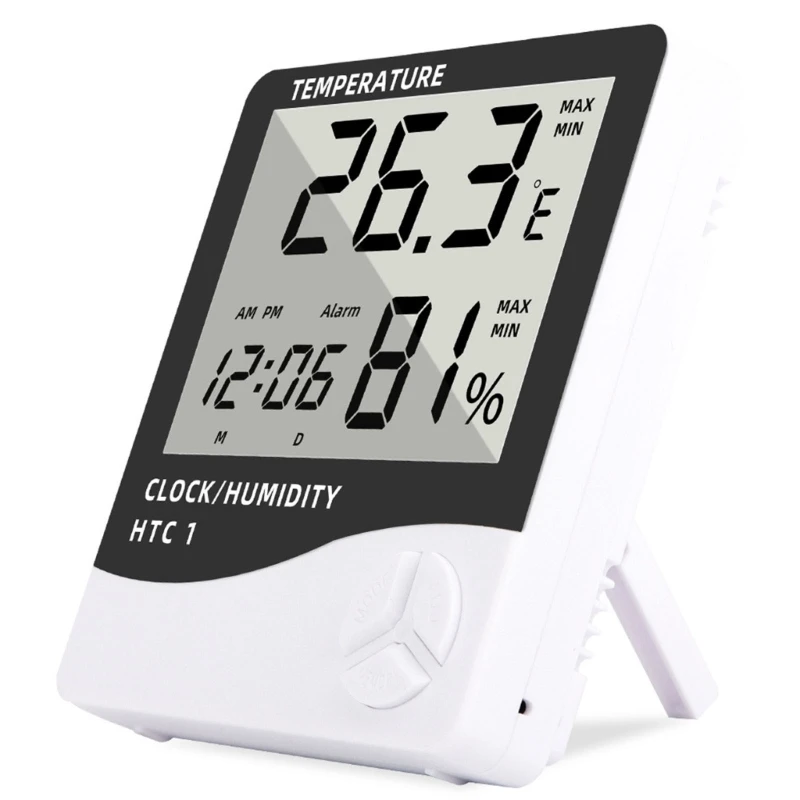 Electronic Humidity Temperature Meter Gauge LED Display for Indoor Home Dropship