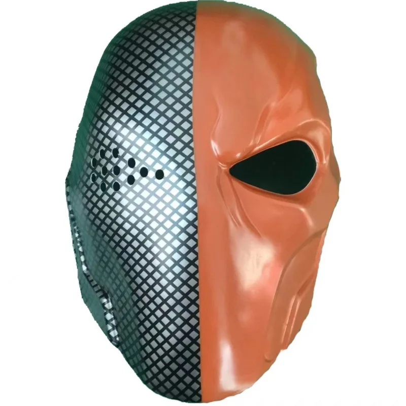 Deathstroke PVC Mask Villain Mercenary Cosplay Headgear Halloween Character Realistic Full Face Masks Helmet Costume Party Props