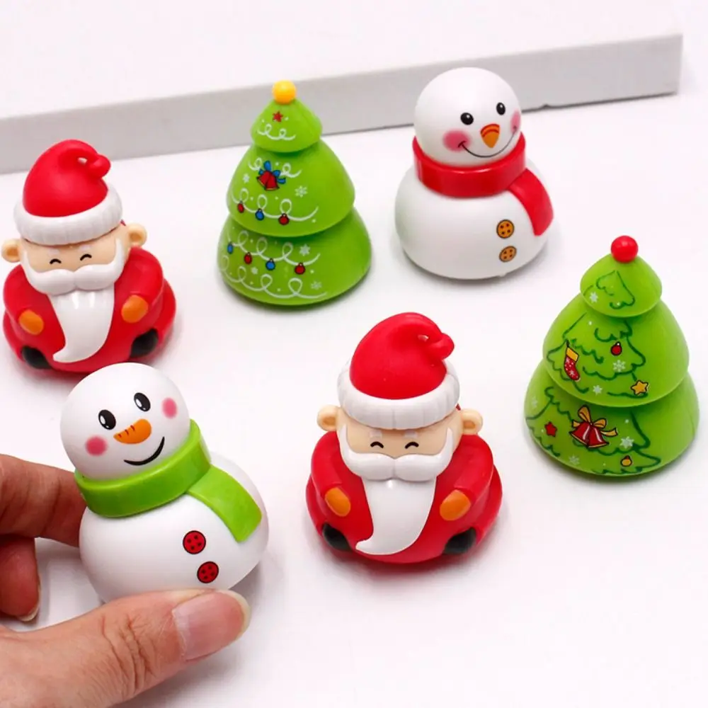 ของเล่นเด็กต้นคริสต์มาสคริสต์มาสดึงกลับตกแต่งรถ Old Man Snowman ของเล่นรถน่ารักพลาสติก Santa รถของเล่น Party Favors
