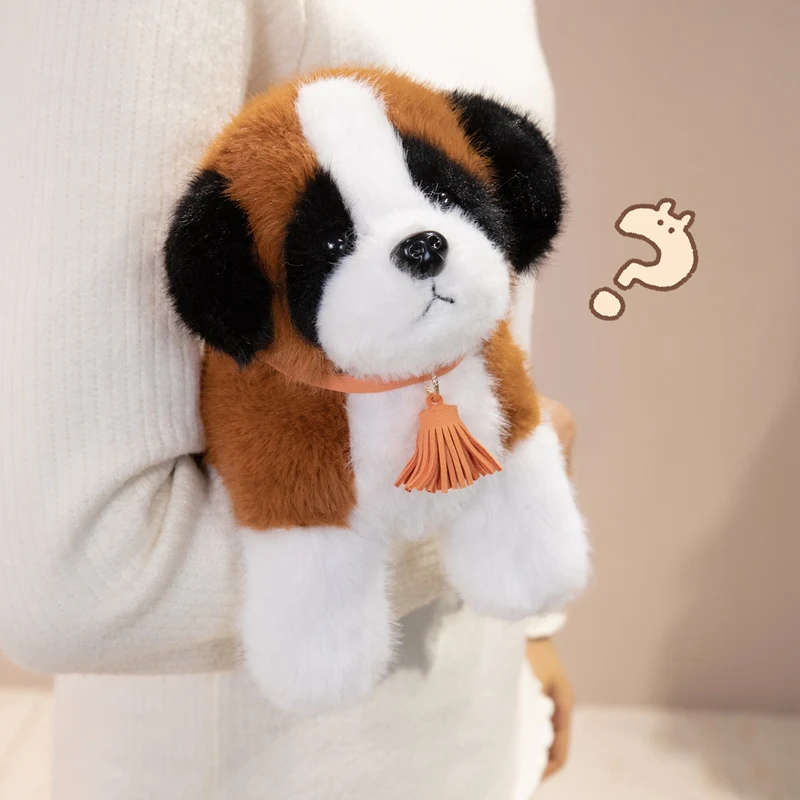 

Lifelike Dogs Plush Toys Stuffed Saint Bernard Puppy Doll Lovely Simulation Pets Kids Companion Birthday Gift