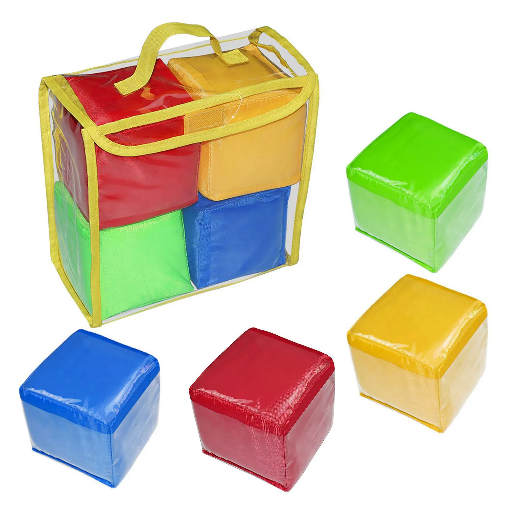 Excellent-DIY Educational Playing Dice, Pocket Squares,Photo Pocket Foam Stacking Blocks,Pocket Cubes For Teaching - Set Of 8